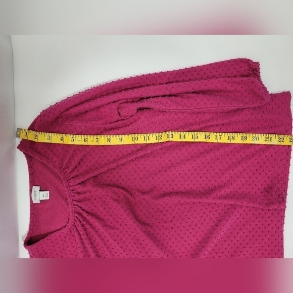 J. Crew Long Sleeve Polka Dot Pink Top - Picture 10 of 12